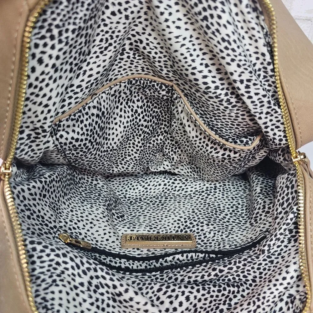 Antik Kraft Taupe Braided Strap Hobo Shoulder Bag Boho Slouchy Large Tote